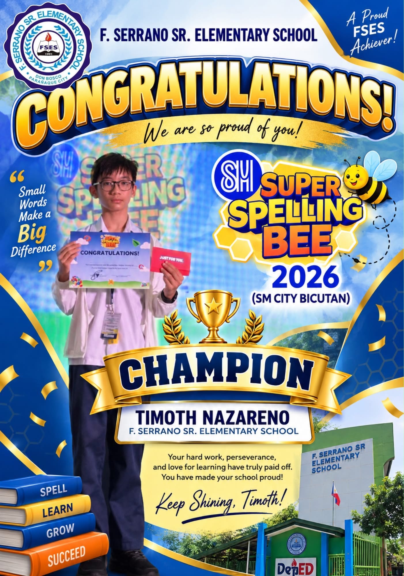 🏆𝐀 𝐒𝐏𝐄𝐋𝐋𝐈𝐍𝐆 𝐂𝐇𝐀𝐌𝐏𝐈𝐎𝐍 𝐅𝐑𝐎𝐌 𝐅𝐒𝐄𝐒!